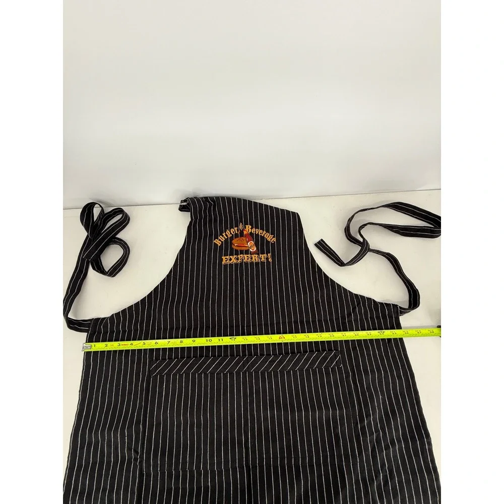 Burger Beverage Expert Black Pinstripe Chef Apron Kitchen Kay Dee Designs‎